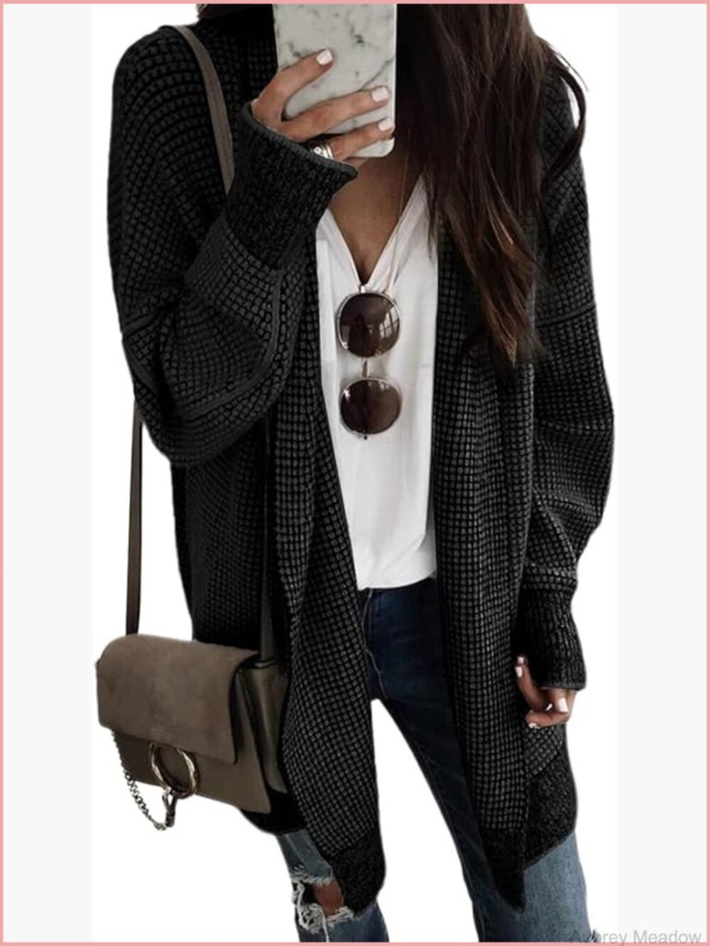 Oversized Chunky Knit Cardigan Sweater Open Front Long Sleeve Fall Coat